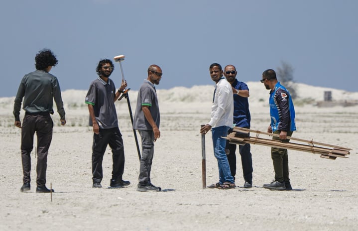 Ongoing preparation from HDC employees in the handover of the Hulhumale' Phase 3 plots -- Photo: HDC